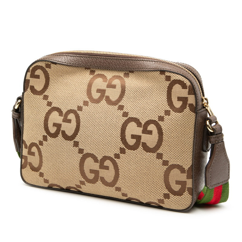Gucci Jumbo Shoulder Bag Leather Canvas