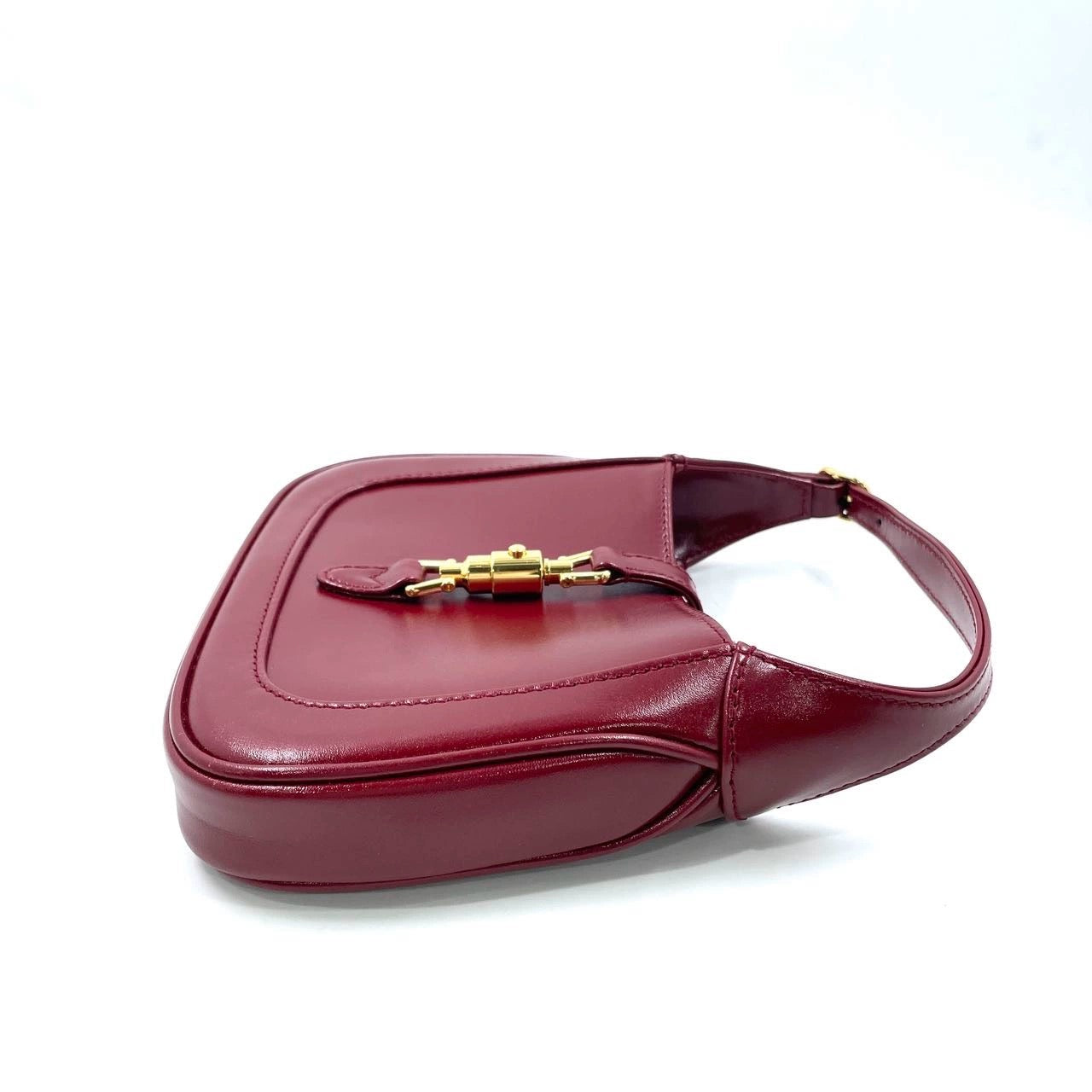 Gucci Jackie Burgundy Bag No Strap Leather Red Travel Bag