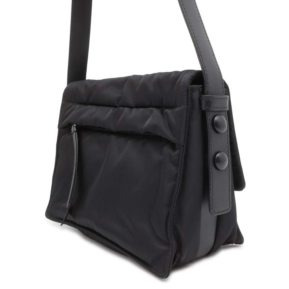 Prada Padded Re Shoulder Bag Leather Nylon Black