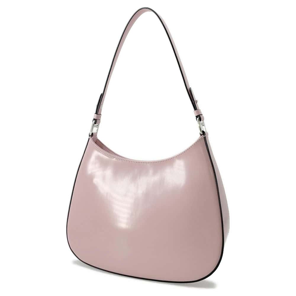Prada Cleo Shoulder Brushedleather Luxury Handbag Pink Shoulder Bag