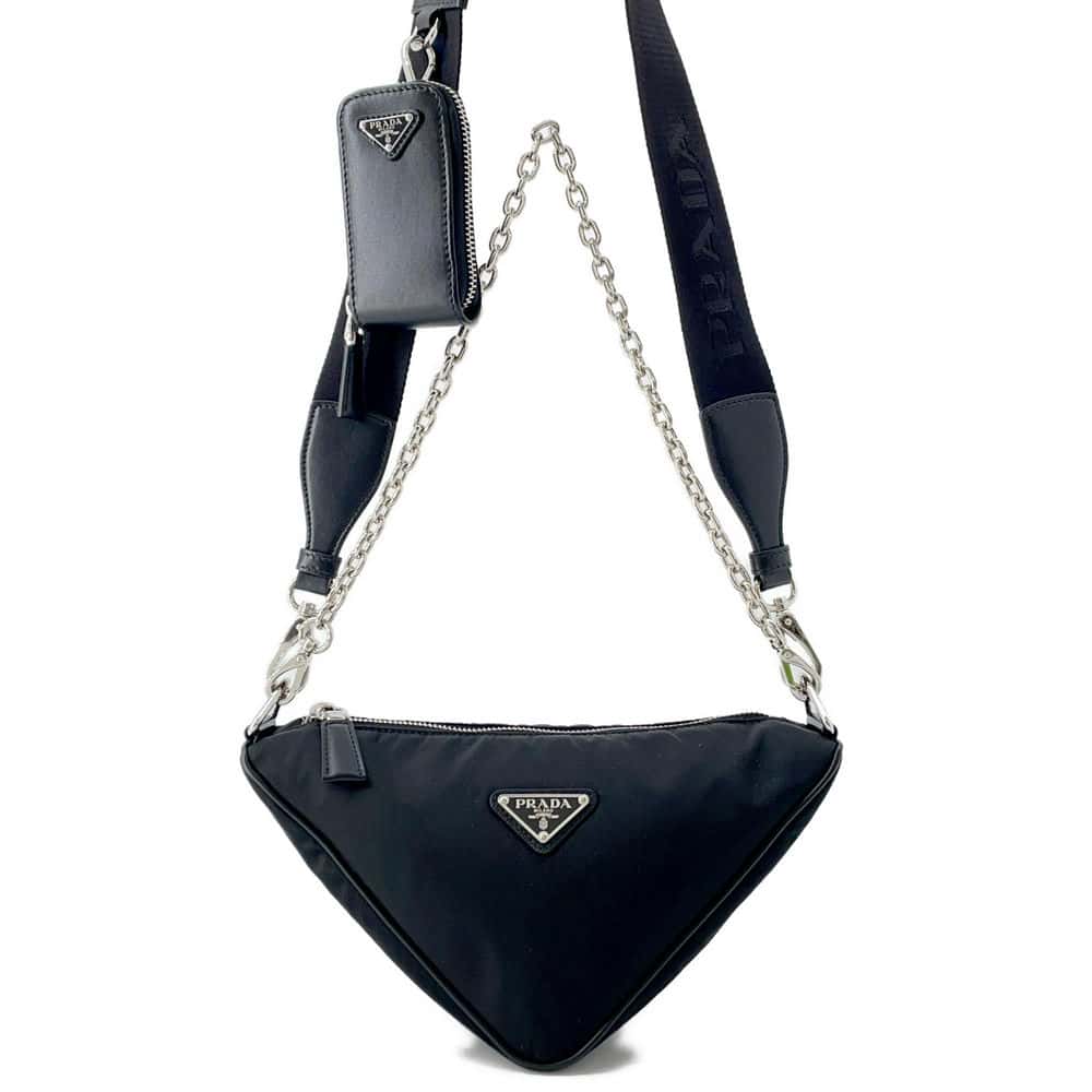 Prada Triangle Shoulder Bag Nylon Black