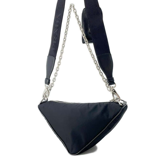 Prada Triangle Shoulder Bag Nylon Black