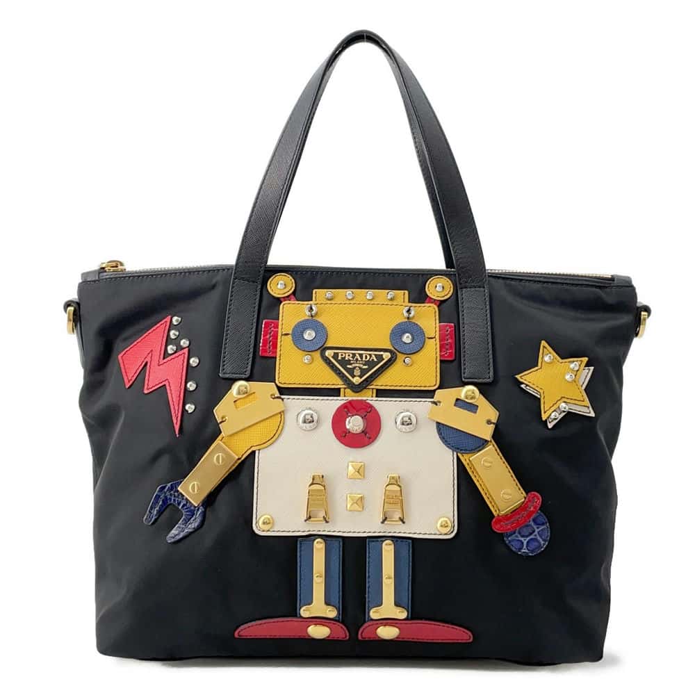 Prada 2Wayhandbag Robot Luxury Handbag Nylon Black Travel Bag