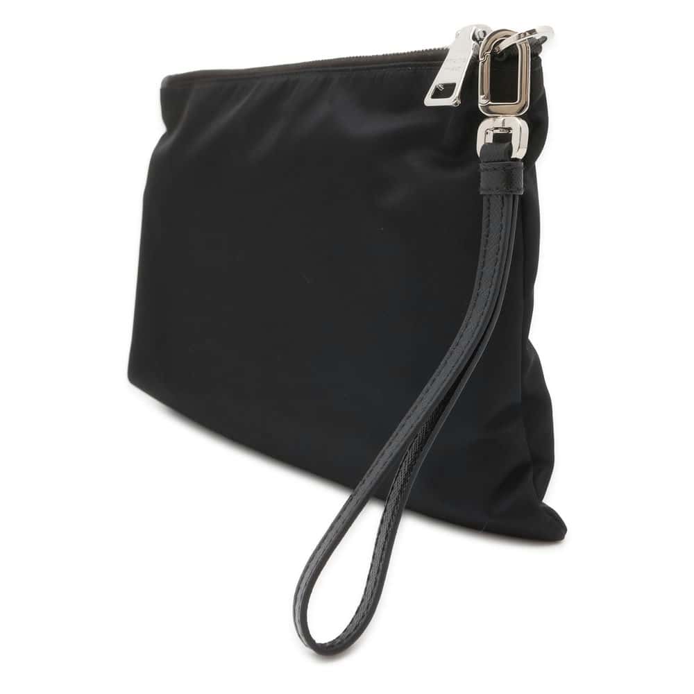 Prada Re Xsaffiano Leatherleather Pouch Luxury Handbag Nylon Black Clutch Bag