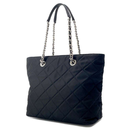 Prada Chaintote Bag Leather Nylon Quilted