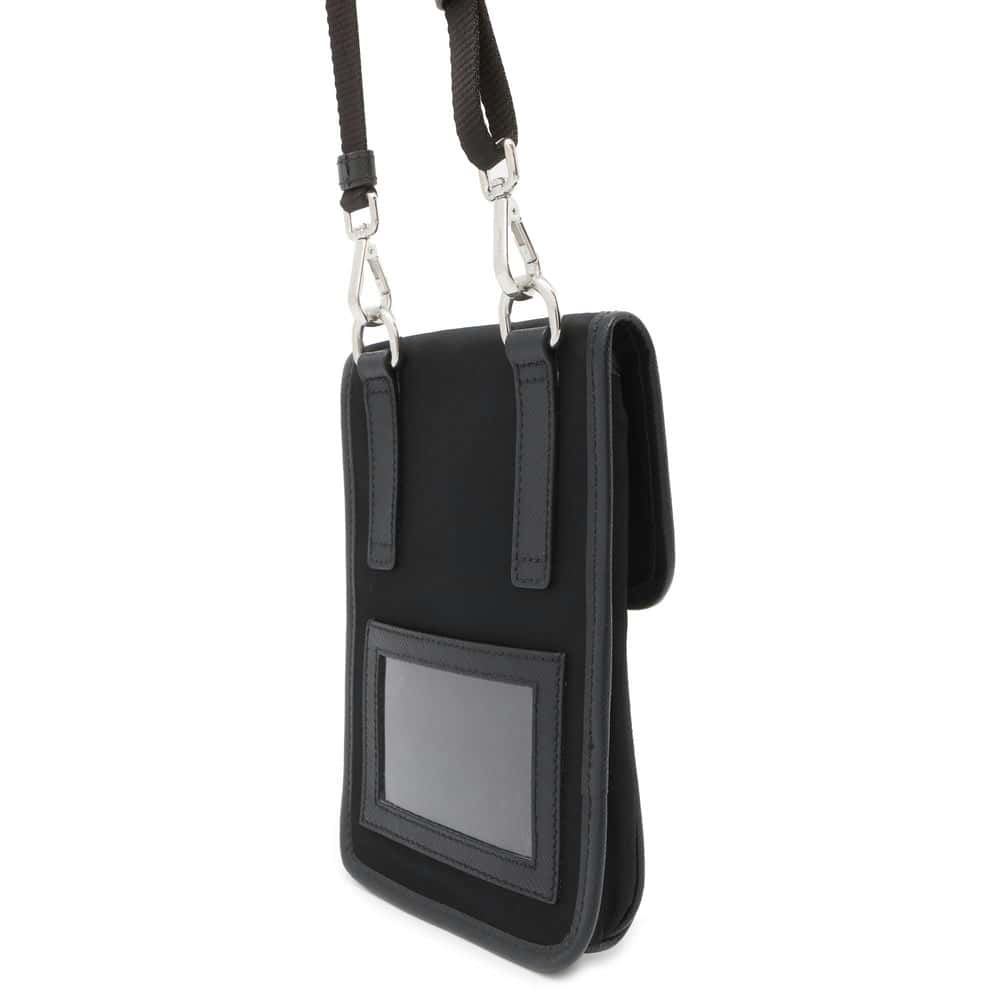 Prada Phone Shoulder Bag Leather Nylon Black