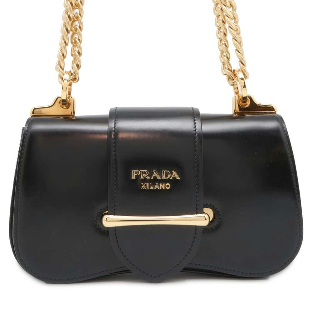 Prada Chainshoulder Bag Leather Black