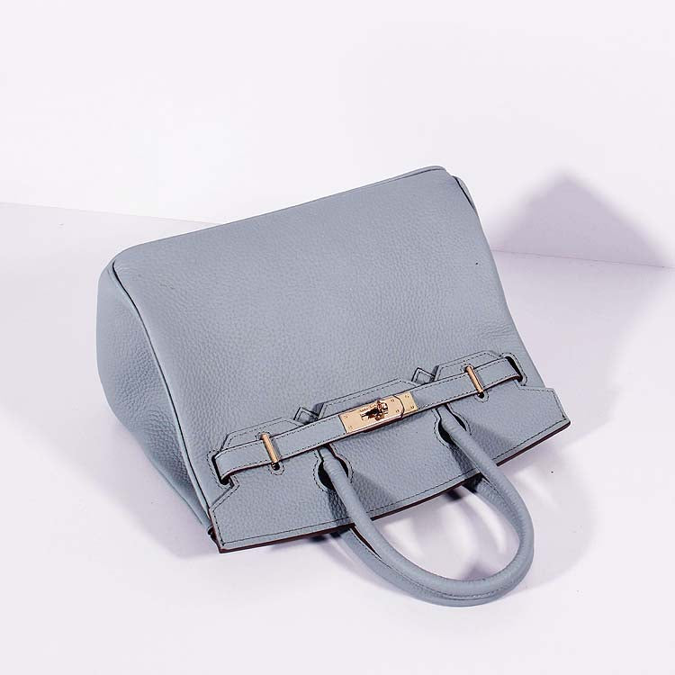 Hermes Luxury Cm Birkin Bag Togo With Strap Leather Blue Travel Bag