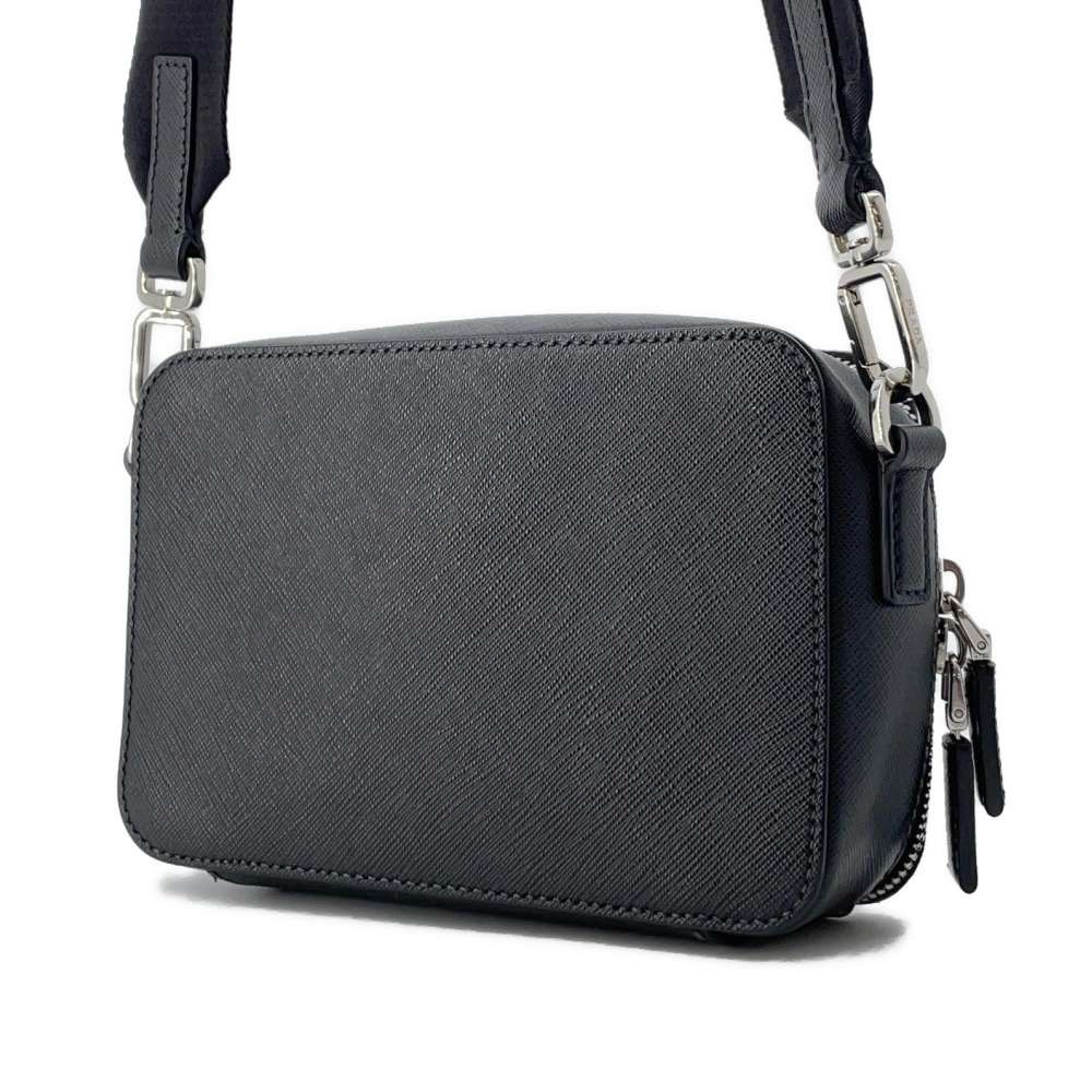 Prada Triangle Brique Shoulder Leatherleather Luxury Handbag Saffiano Black Logo Shoulder Bag