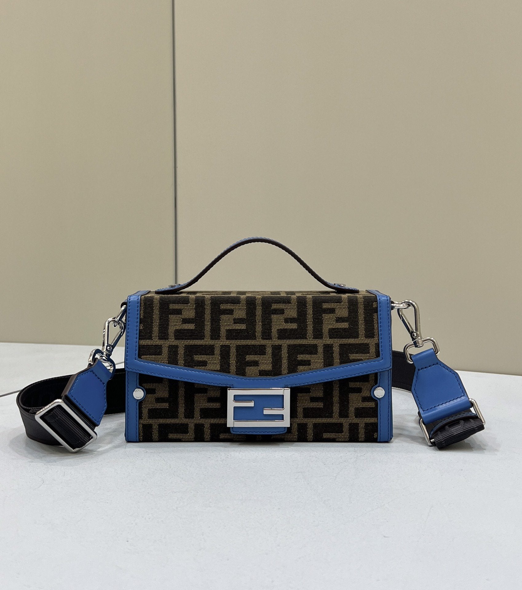 Mon Baguette Soft Trunk Brown Blue Travel Bag