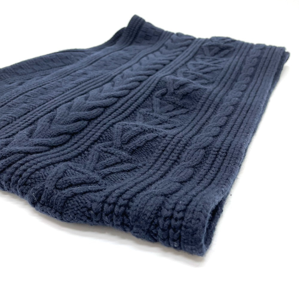 Louis Vuitton Scarf Echarpe cable Wool Navy Logo Apparel