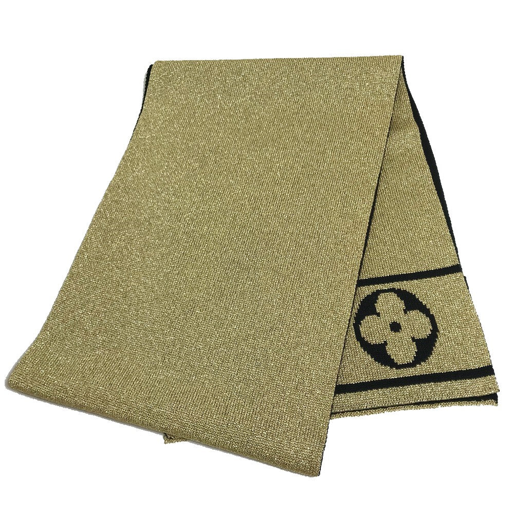 Louis Vuitton Scarf M76167 x Echarpe Glitter Wool Black Gold Apparel
