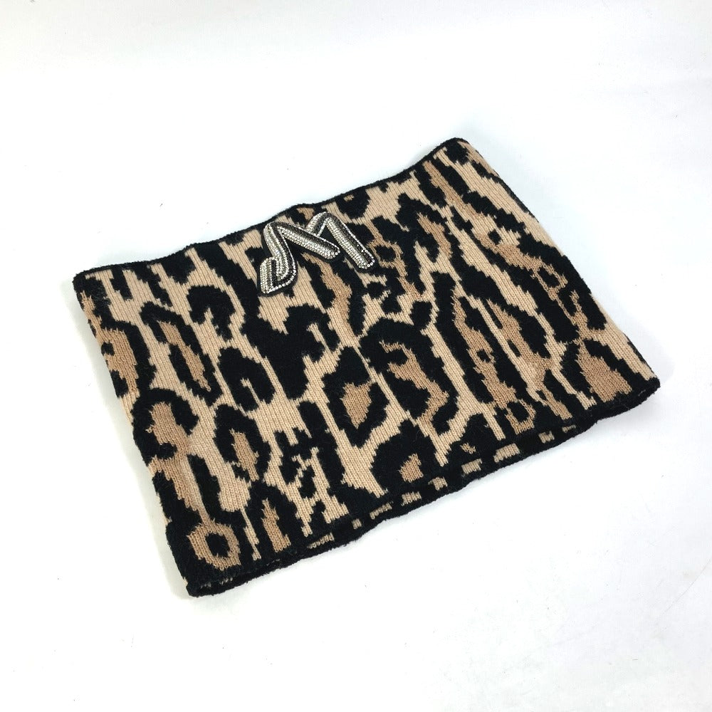 Louis Vuitton Scarf M74049 Rayon Leopard Wool Brown