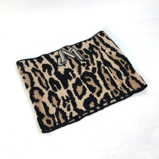 Louis Vuitton Scarf M74049 Rayon Leopard Wool Brown
