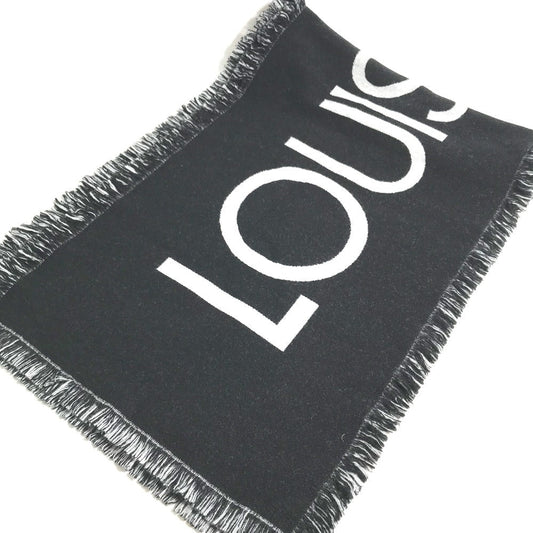 Louis Vuitton Scarf M71580 cashmere Escharp Team Wool Black Apparel