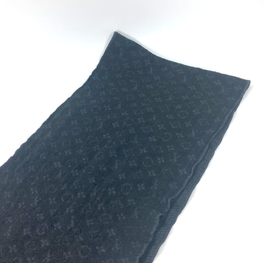 Louis Vuitton Scarf M70520 Echarpe Classic Monogram Wool Black Apparel