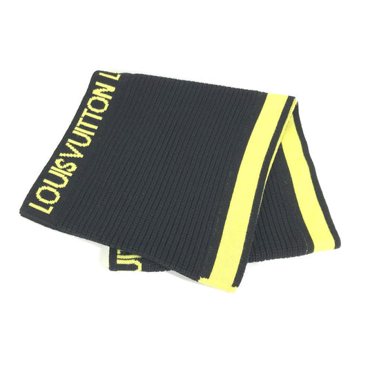Louis Vuitton Scarf Snood Wool Black Logo Apparel