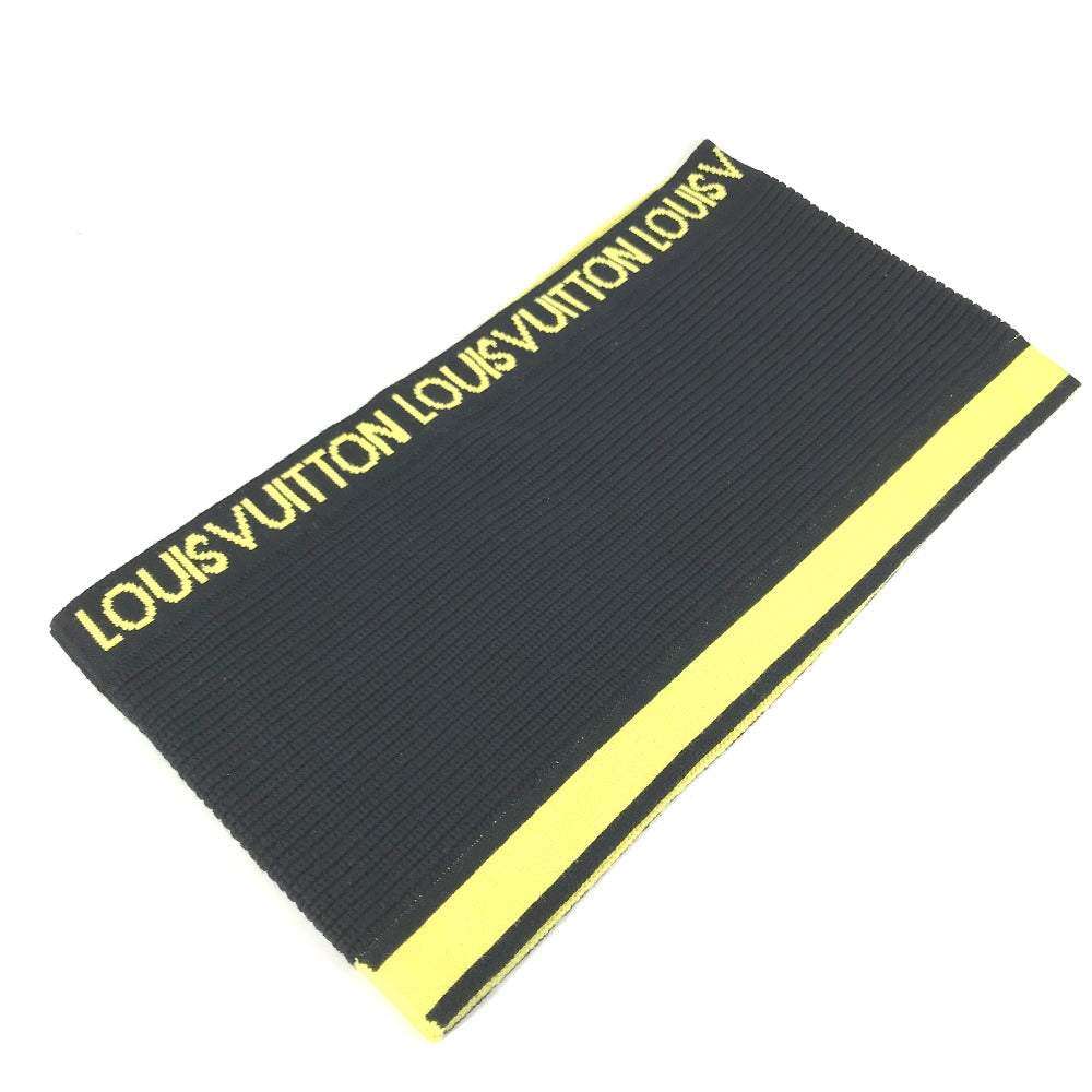Louis Vuitton Scarf Snood Wool Black Logo Apparel