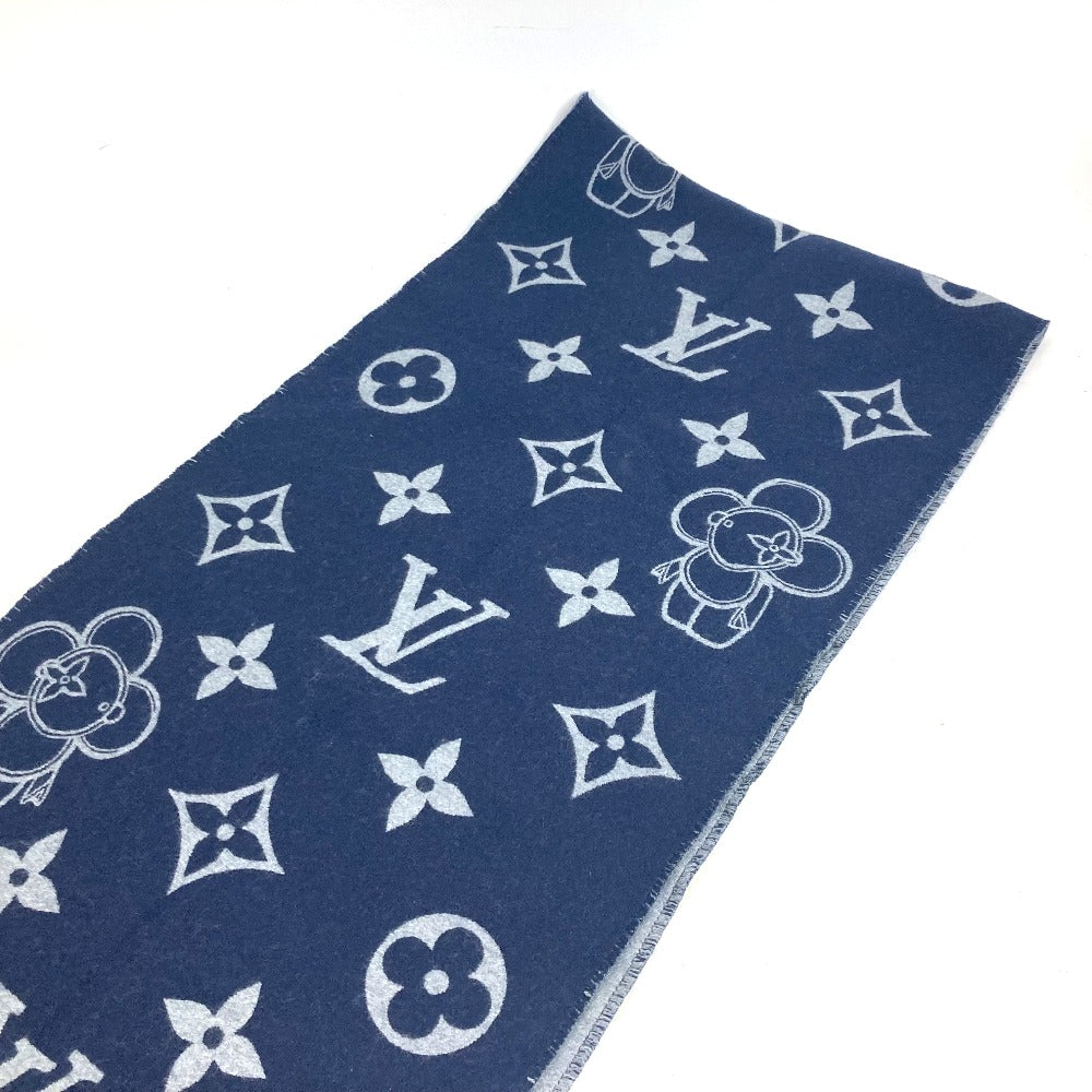 Louis Vuitton Scarf M79189 Vivienne Dragonne Wool Navy Apparel