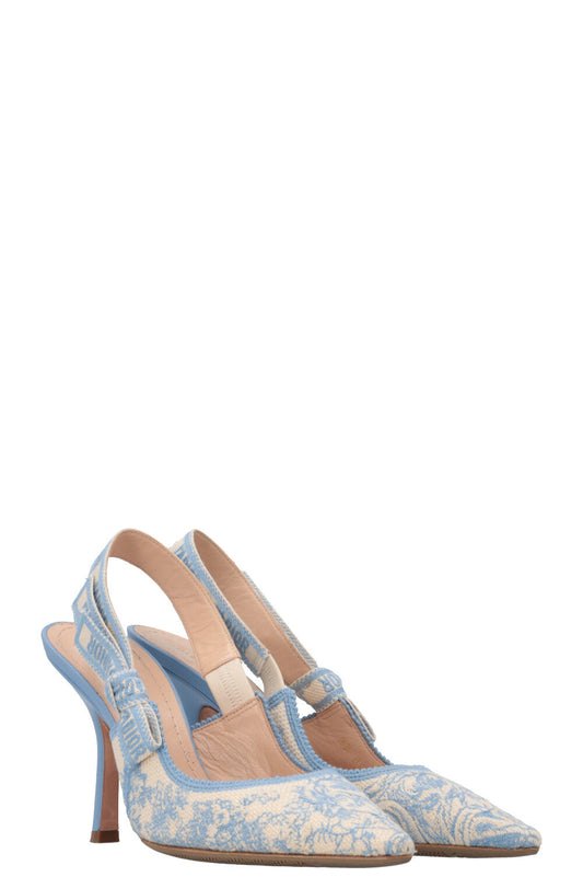 Dior Sling Bag J`A Slingback Heels Ivory Blue Shoes