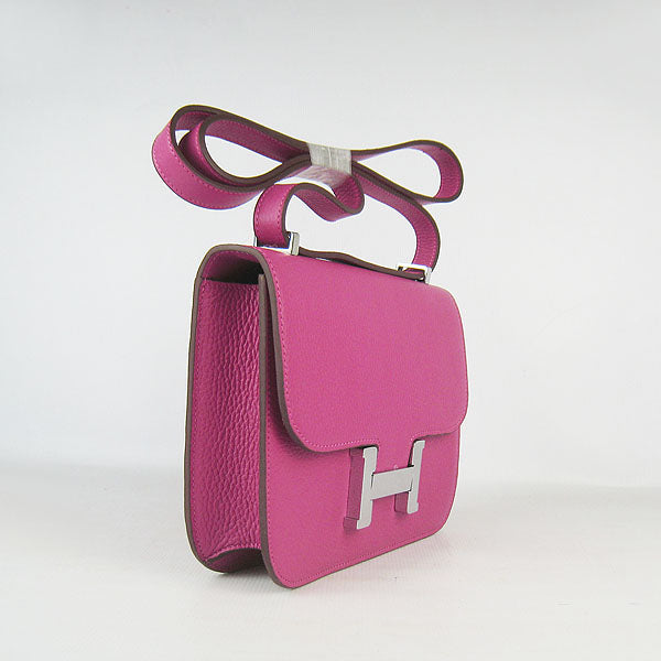 Hermes Luxury Constance Cowskin Bag H Peach Leather Silver Travel Bag