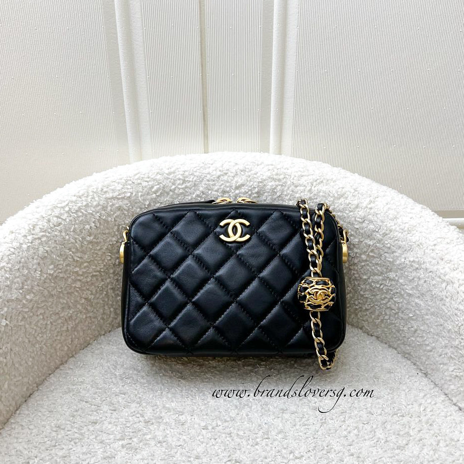 Chanel Pearl Crush Camera Bag in Black Lambskin AGHW