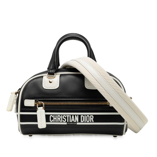 Dior Vibe Bowling Bag 2Way Bag Leather Mini Travel Bag
