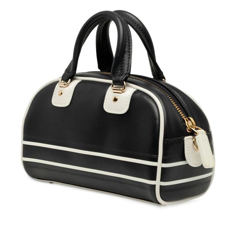 Dior Vibe Bowling Bag 2Way Bag Leather Mini Travel Bag