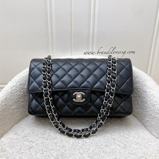 Chanel [Local Full Set - Original Receipt - Jun 2021] Medium Classic Flap CF in Black Caviar and SHW (Model: ) Accessory