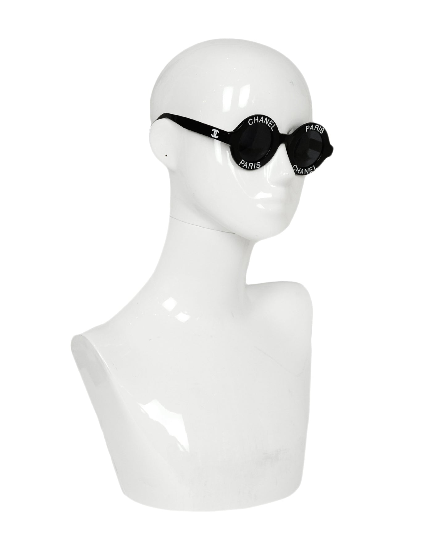 Chanel ' Black Round Sunglasses w/ Paris