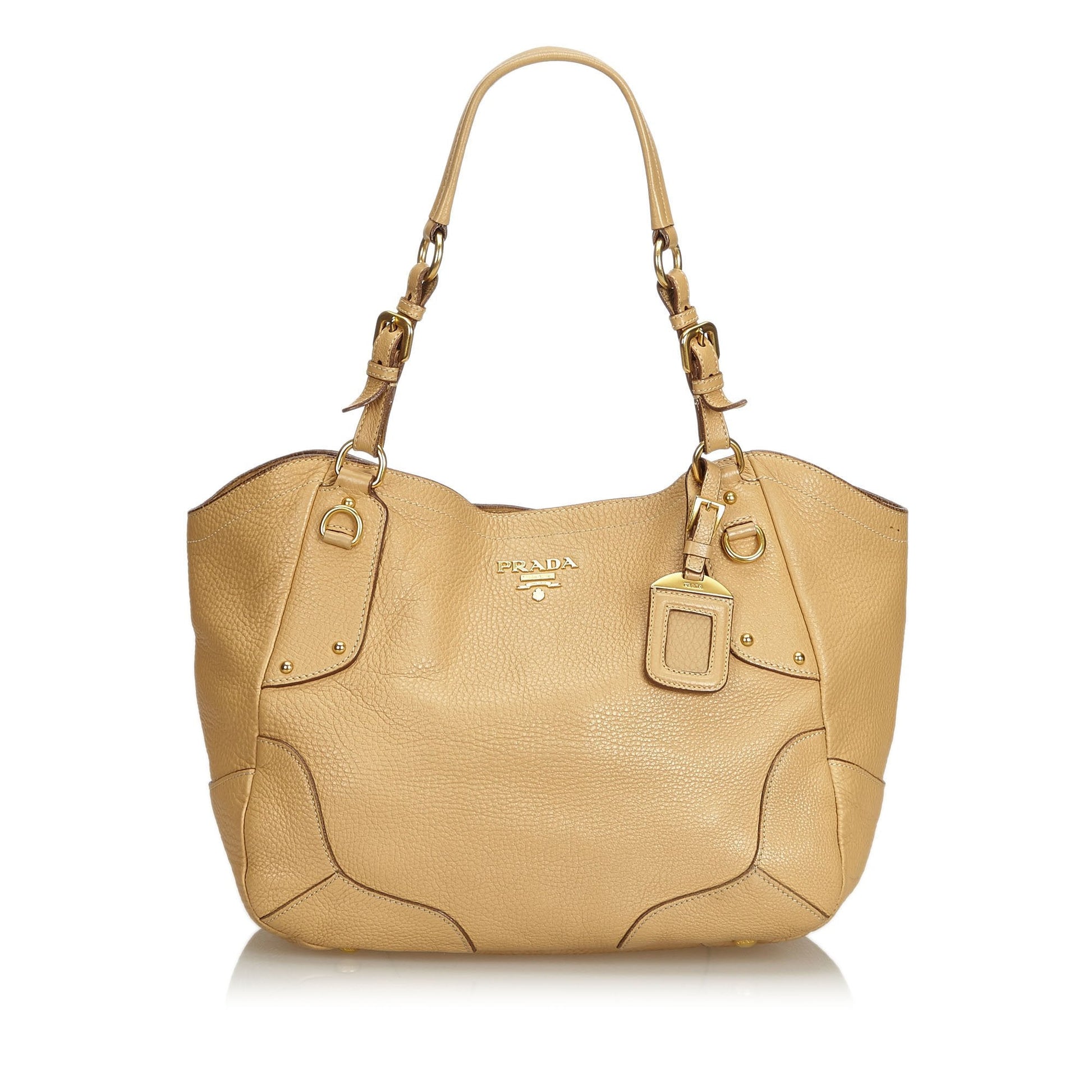 Prada Light Others Daino Tote Bag Italy Leather Vitello Brown