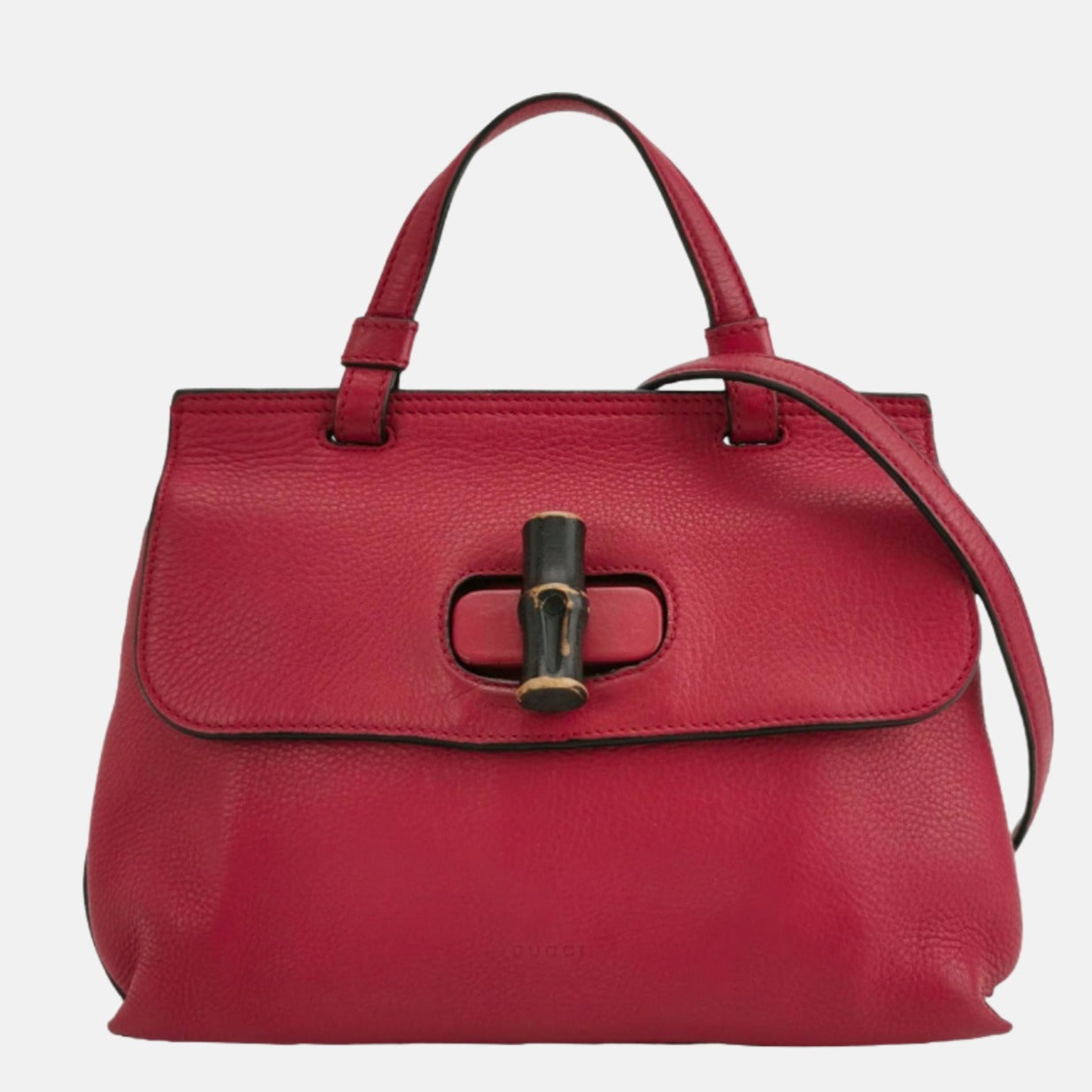 Gucci Bamboo Daily Leather Pink Small Top Handle Travel Bag