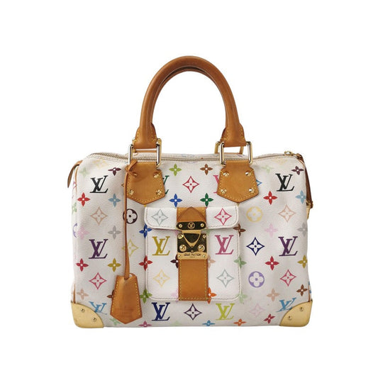 Louis Vuitton x Takashi Murakami Speedy 30 White Multicolor Handbag White Multicolor