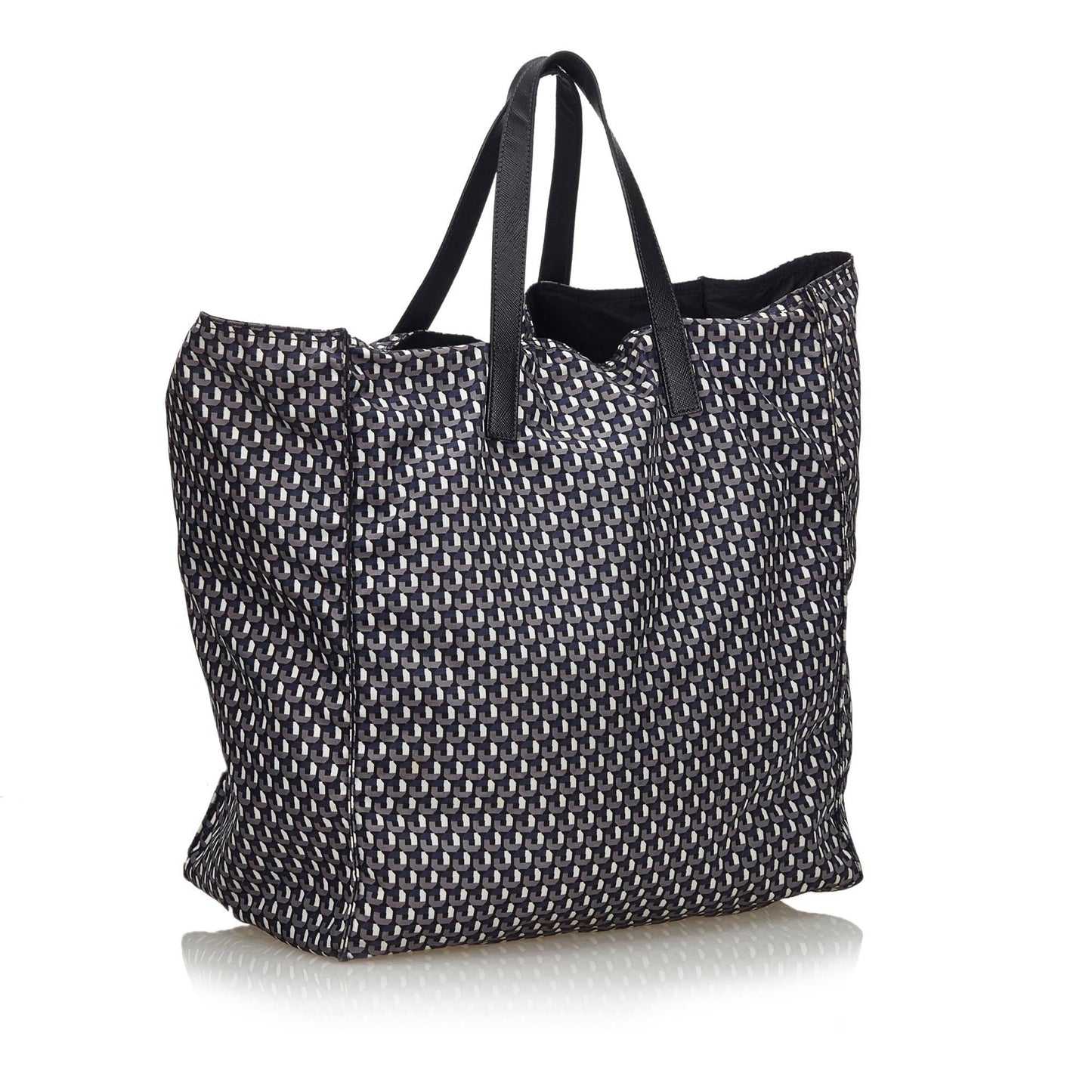 Prada Fabric Stampato Tote Bag Italy Nylon Gray Tote Bag Italy