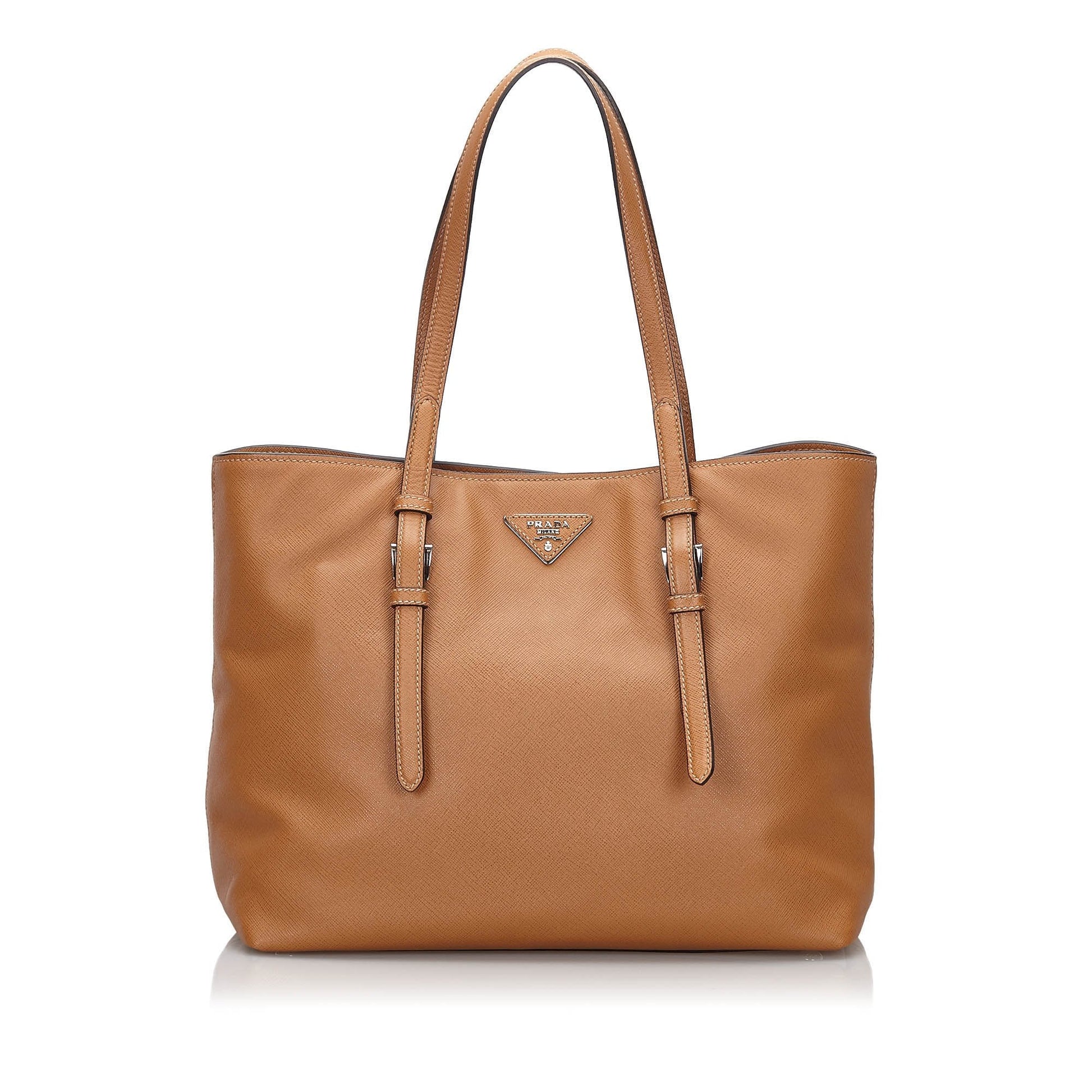 Prada Others Tote Bag Italy Leather Saffiano Brown Tote Bag Italy