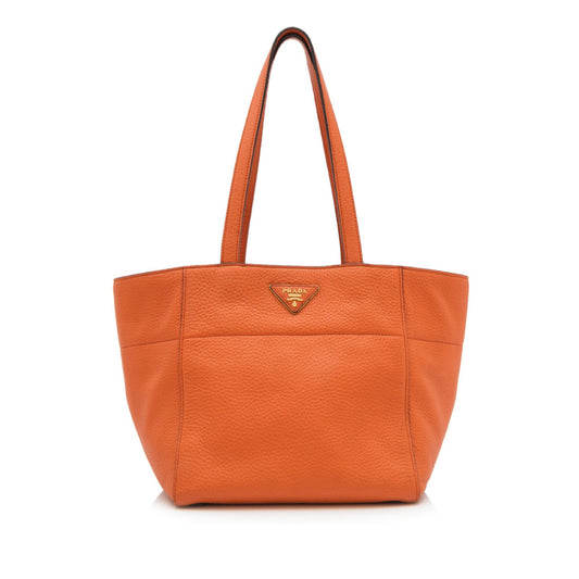Prada Calf Metallic Daino Tote Bag Italy Leather Calf Leather Vitello