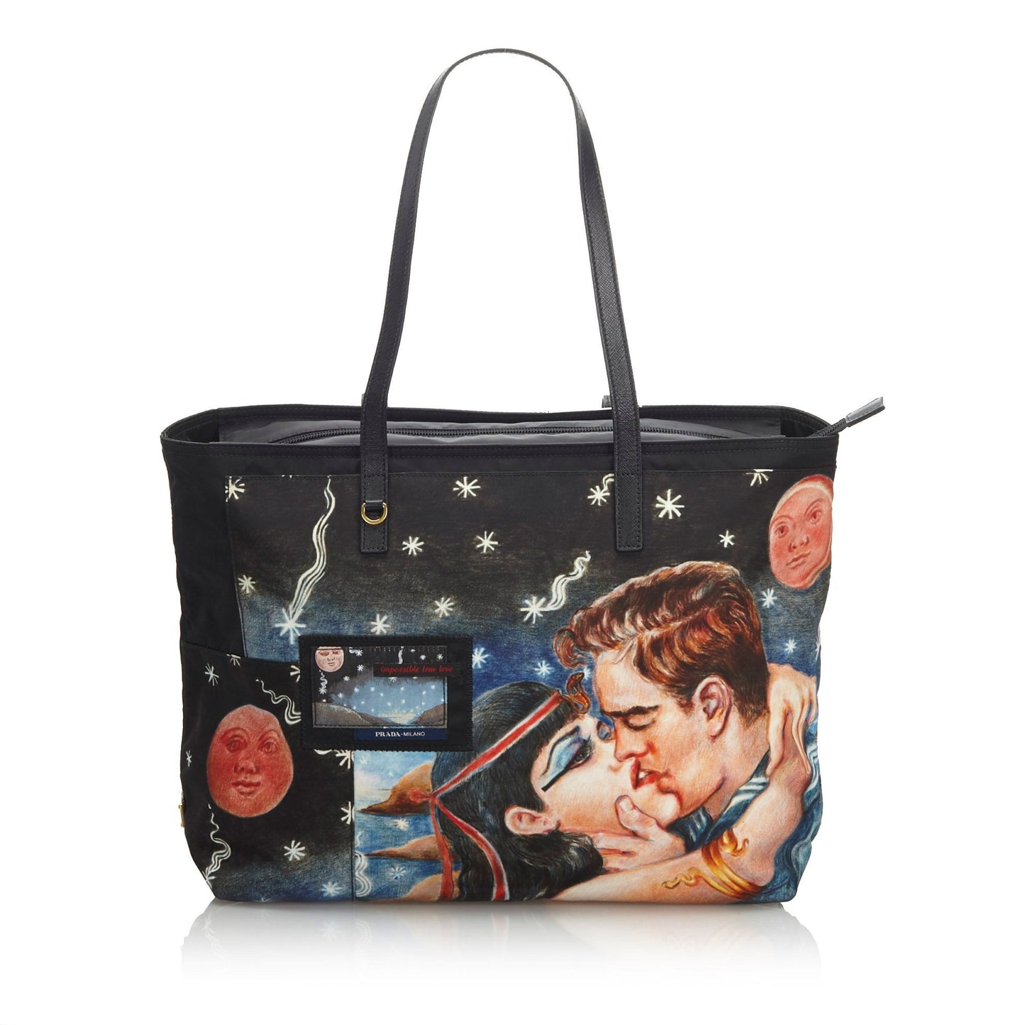 Prada Fabric Impossible True Love Tote Italy Nylon Black Tote Bag Love Tote Italy