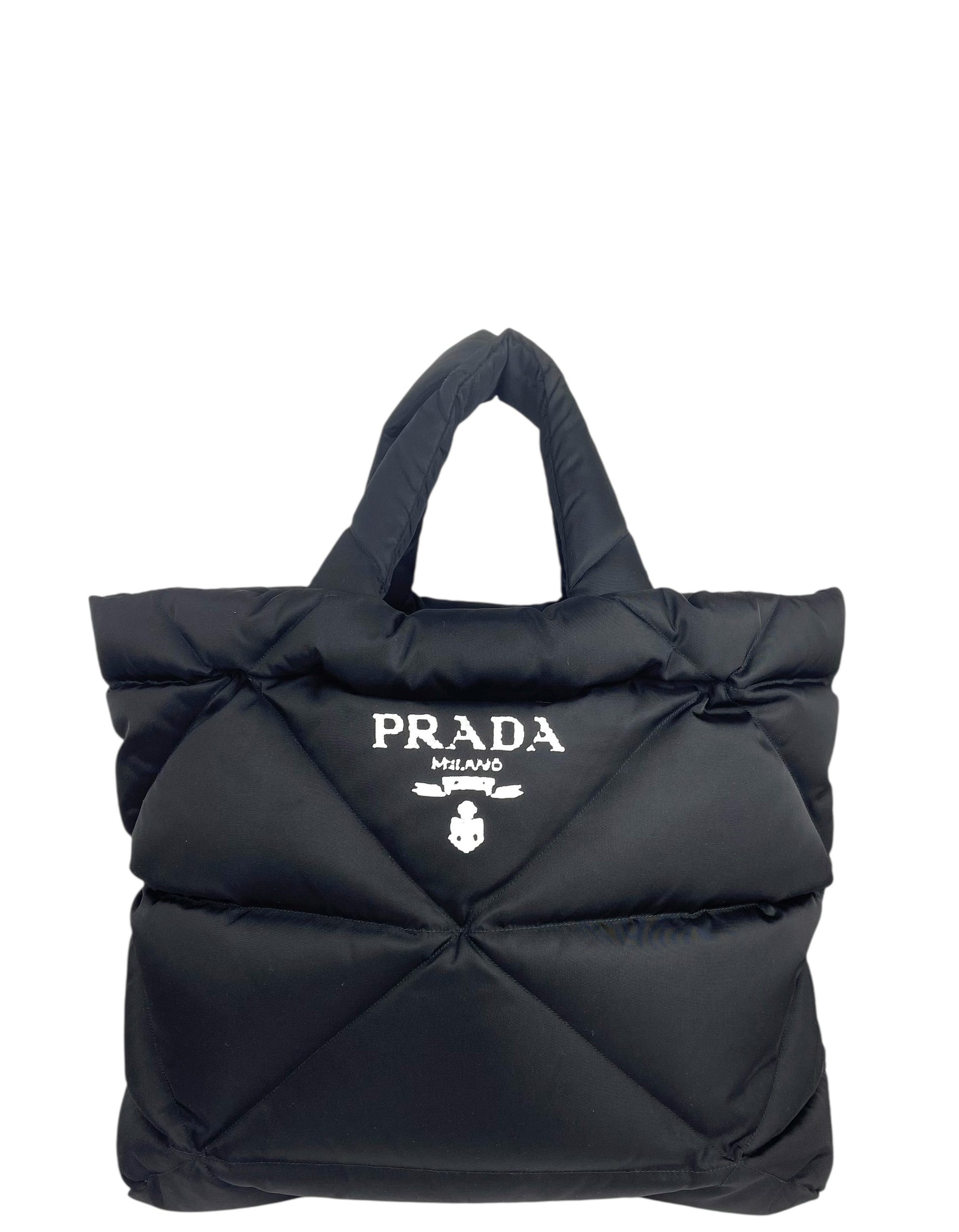 Prada Handbag Tessuto Re- Padded Tote Nylon Black Tote Bag