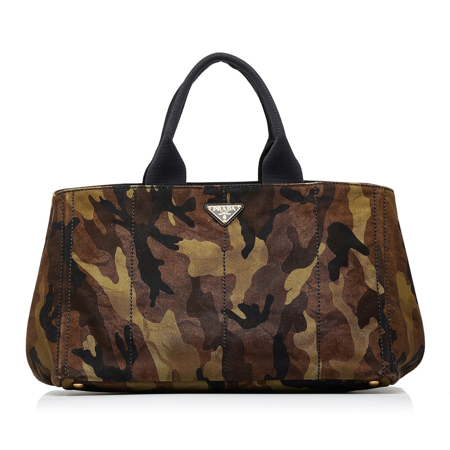Prada Canapa Camouflage Tote Bag Brown