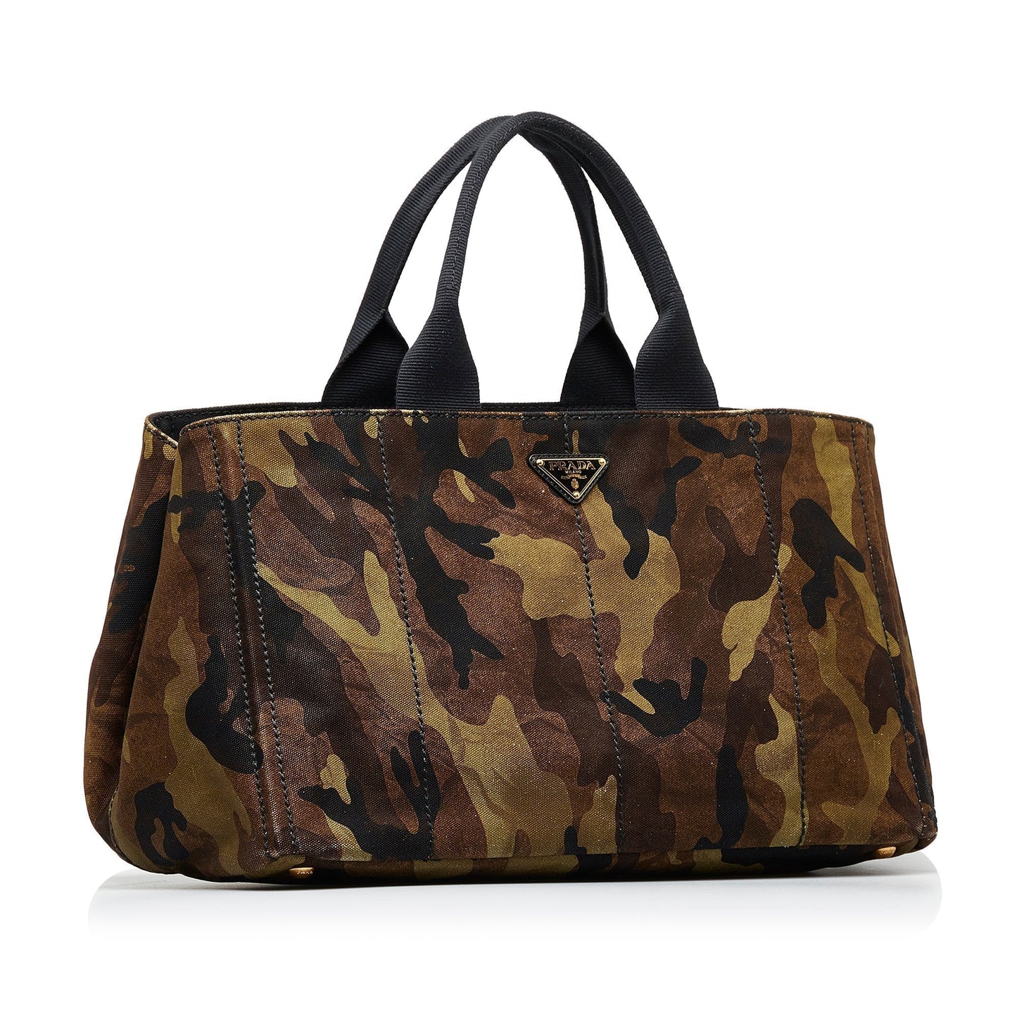 Prada Canapa Camouflage Tote Bag Brown