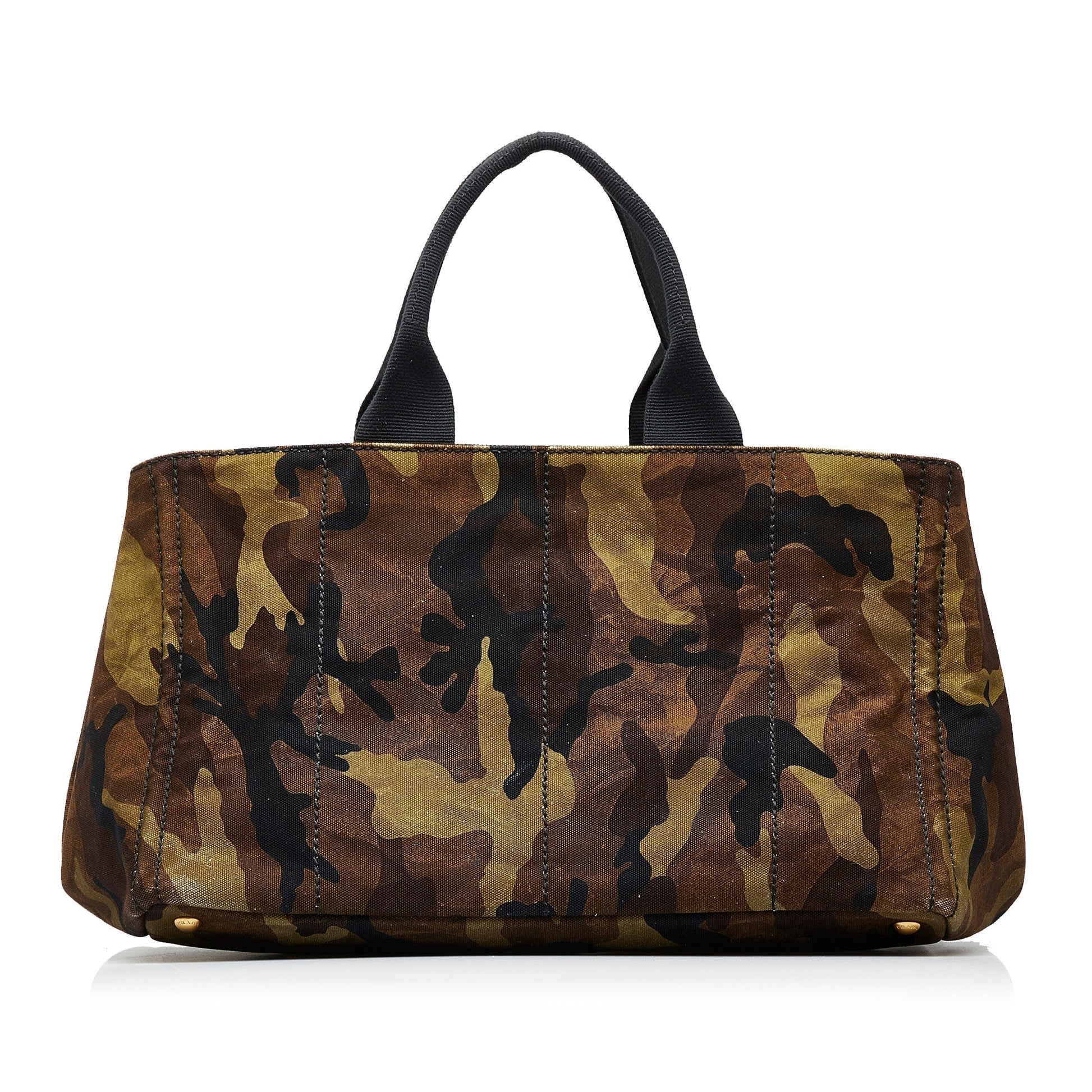Prada Canapa Camouflage Tote Bag Brown
