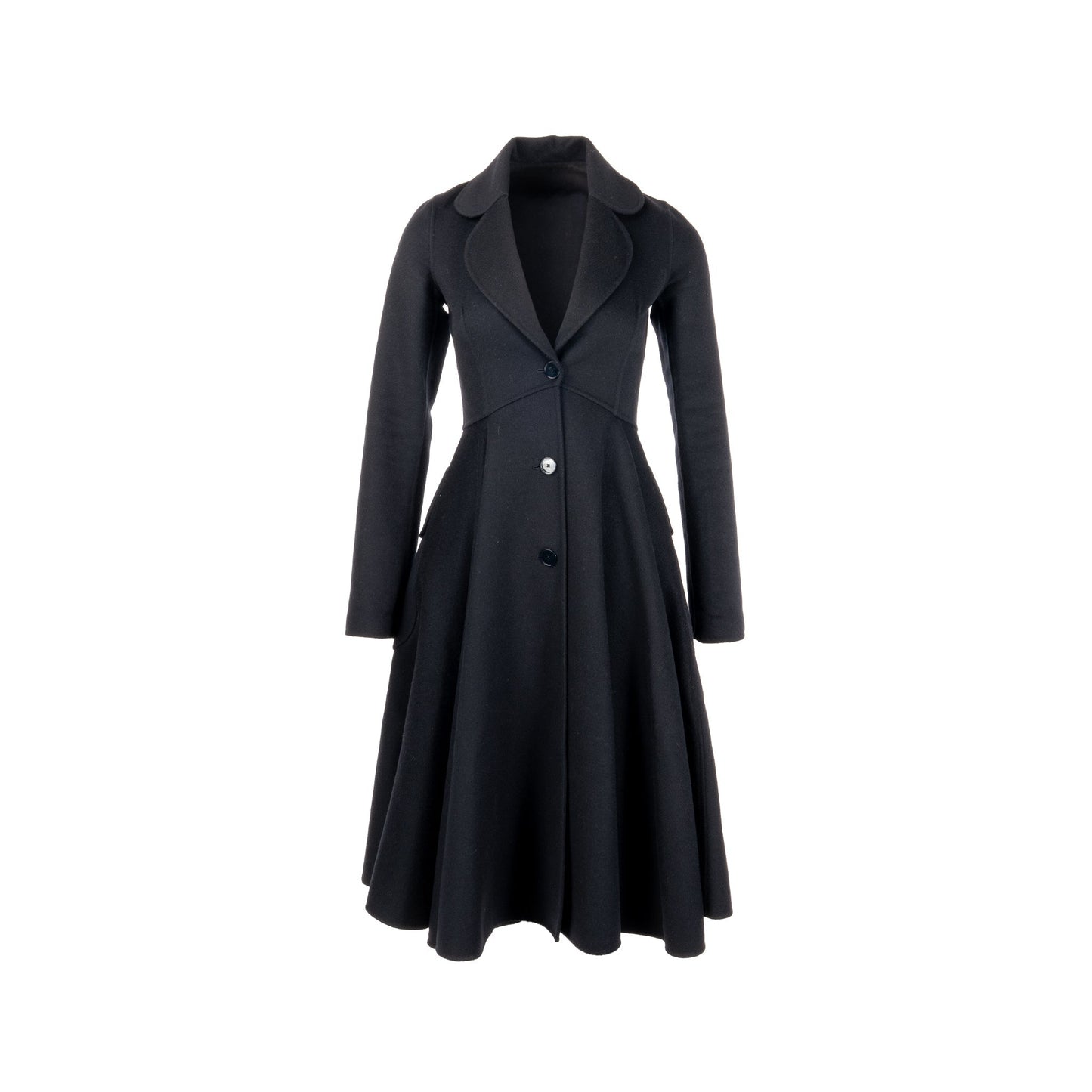 Dior Size Long Coat Wool Handbag Black Travel Bag