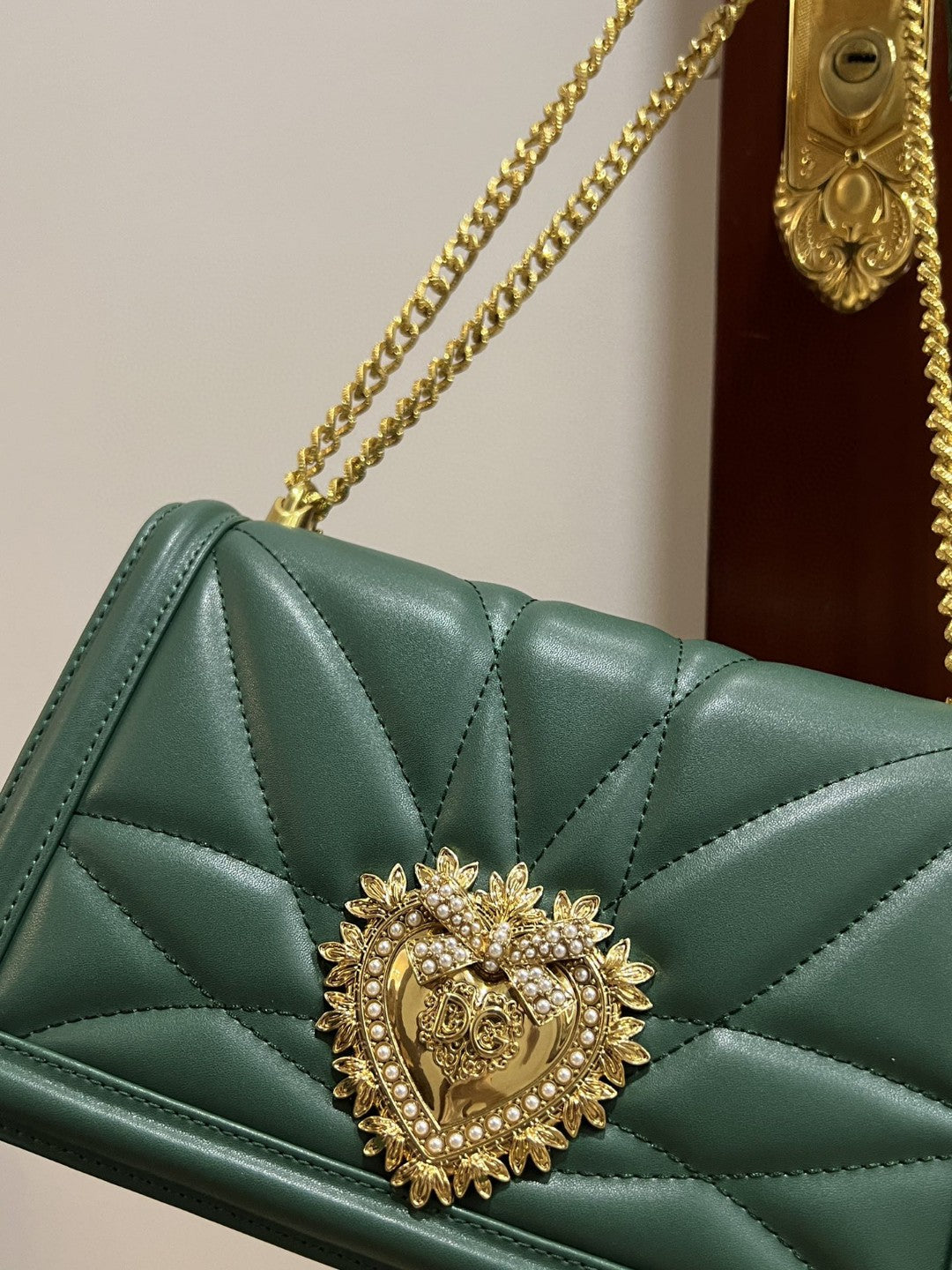 Devotion Nappa Top Qualityã Quilted Green Large Travel Bag