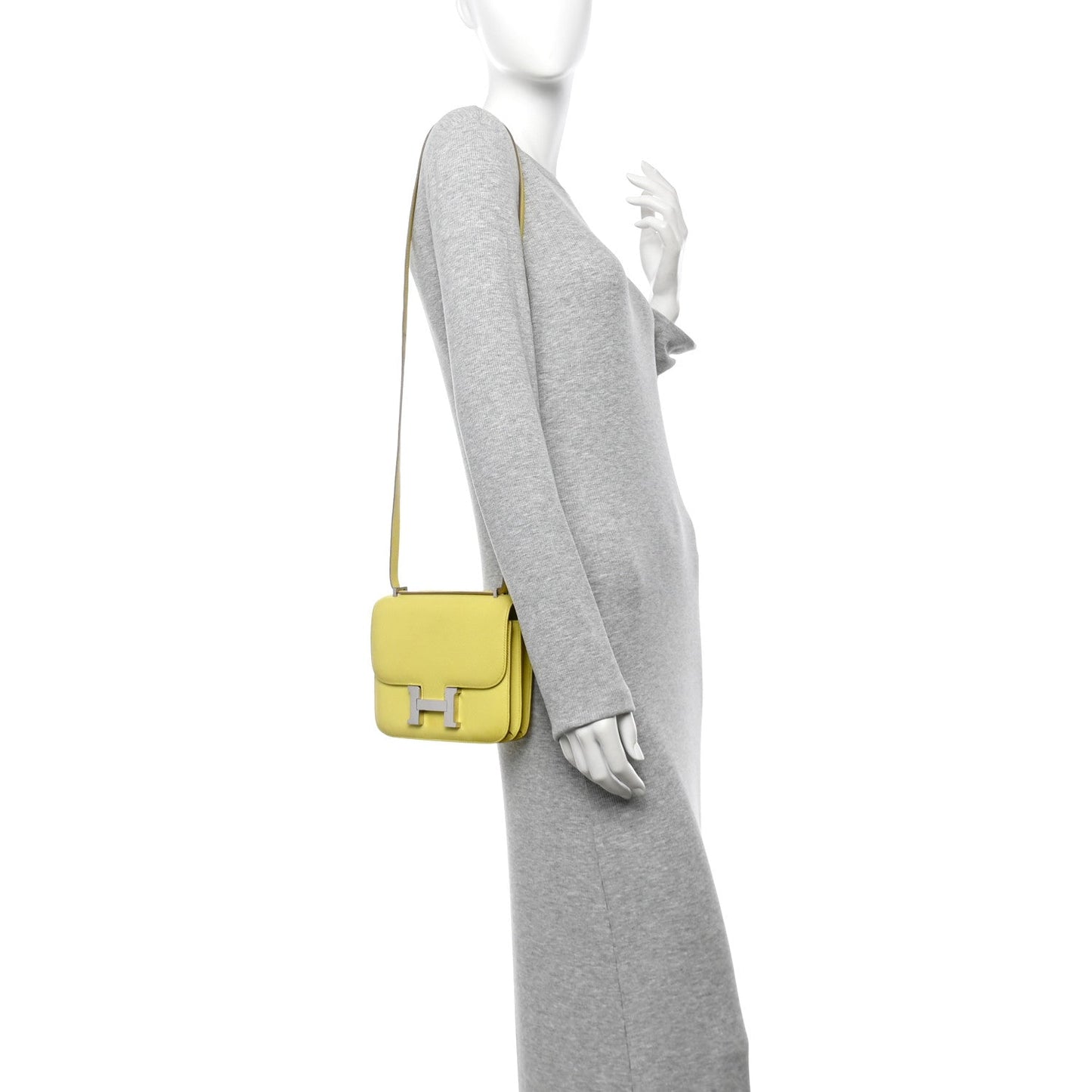 Hermes Epsom Constance Lime Handbag Travel Bag