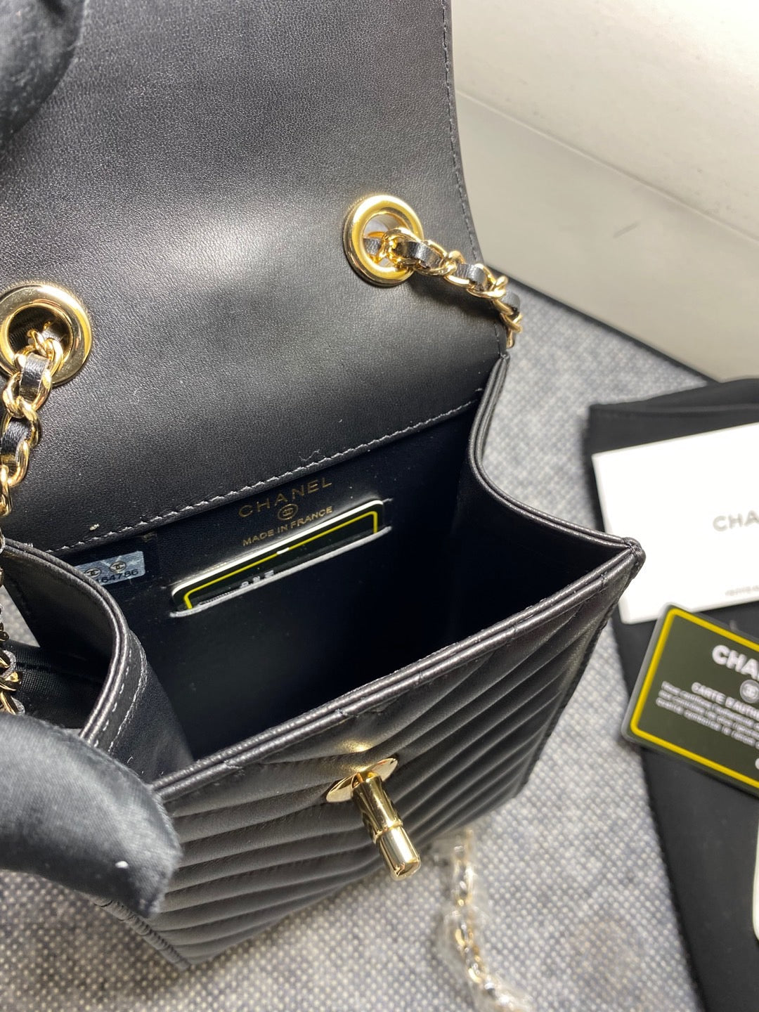CHL Chevron Trendy CHL Phone Black Handbag