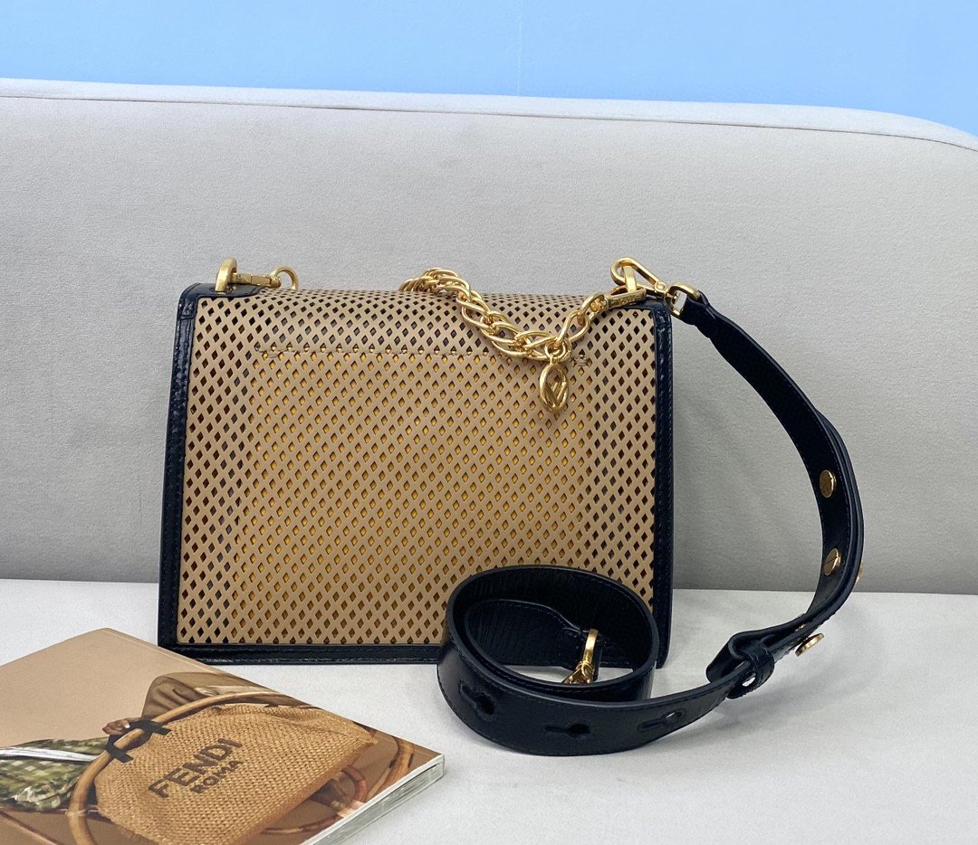 Top QualityTop Quality Kan U Black Brown Medium Handbag