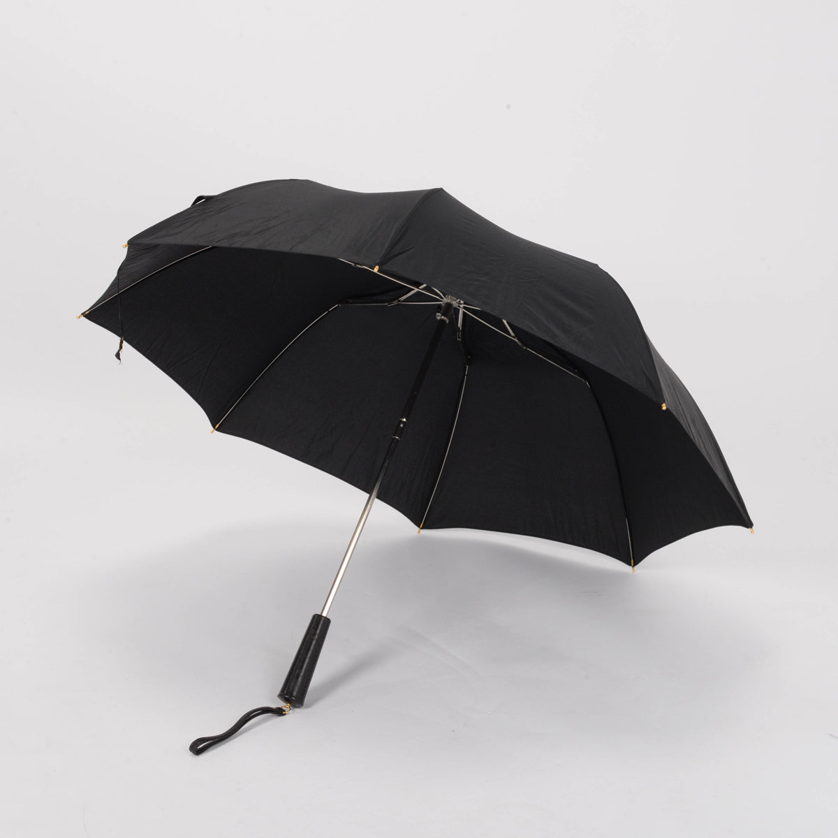 Chanel Black Nylon & Lambskin CC Turnlock Umbrella + Case Accessory