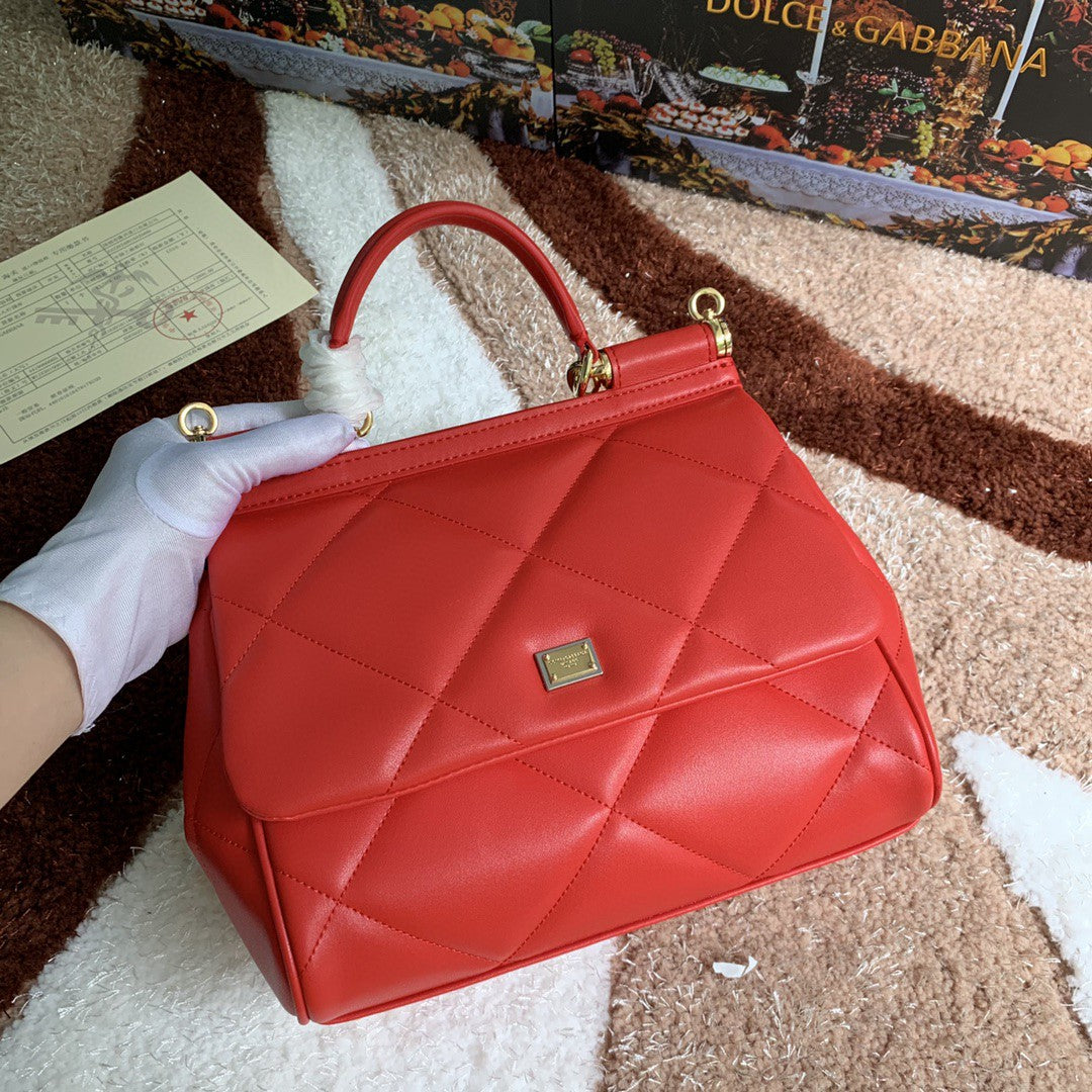 Top Quality Sicily Bag In For Women Quilted Red Travel Bag