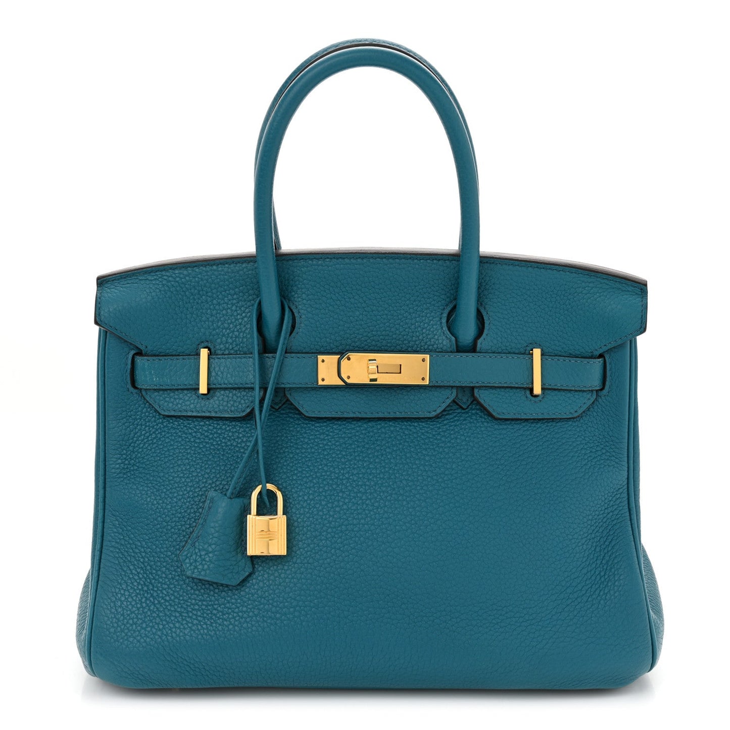 Hermes Taurillon Clemence Birkin Bleu Izmir Handbag Travel Bag