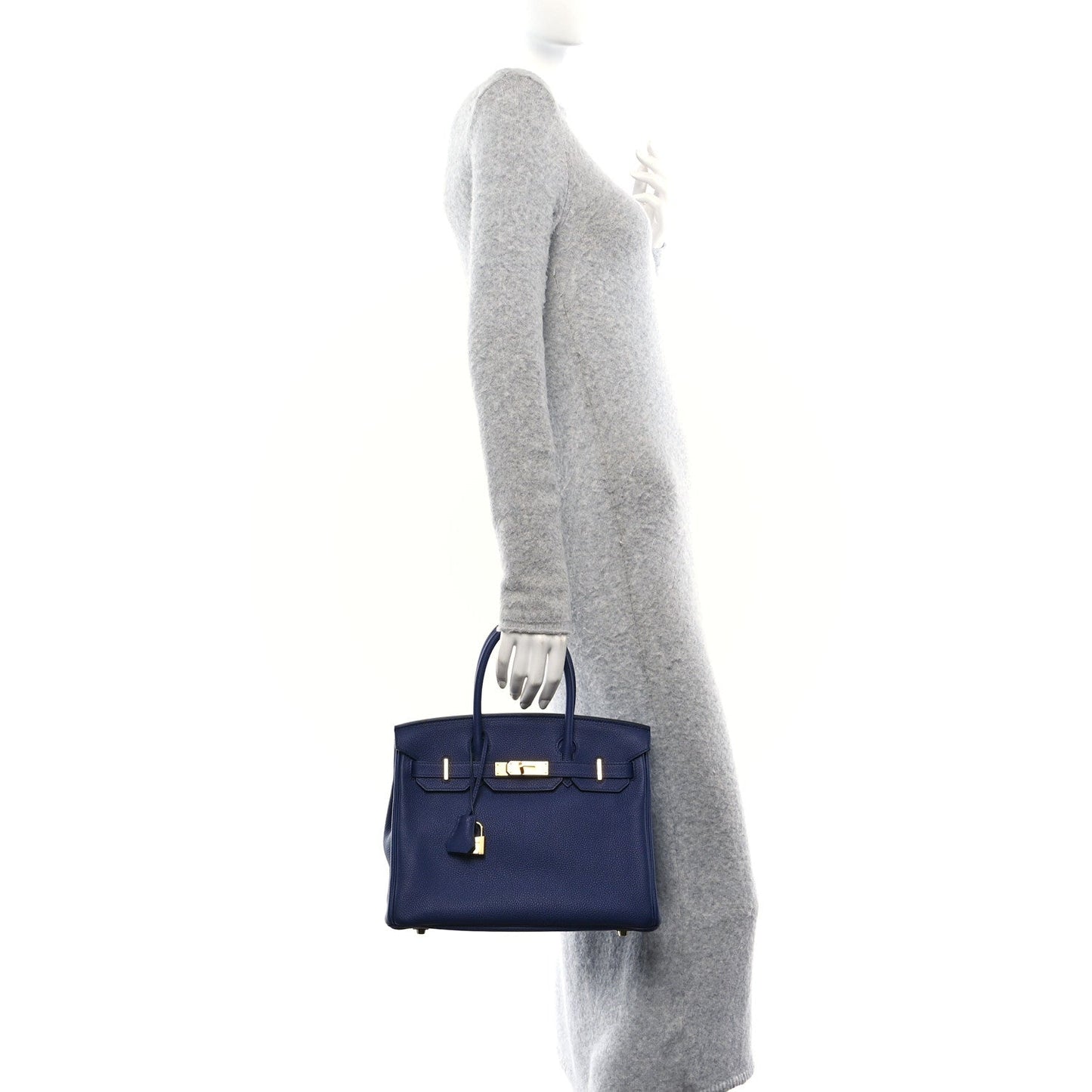 Hermes Togo Birkin Bleu Encre Handbag Travel Bag